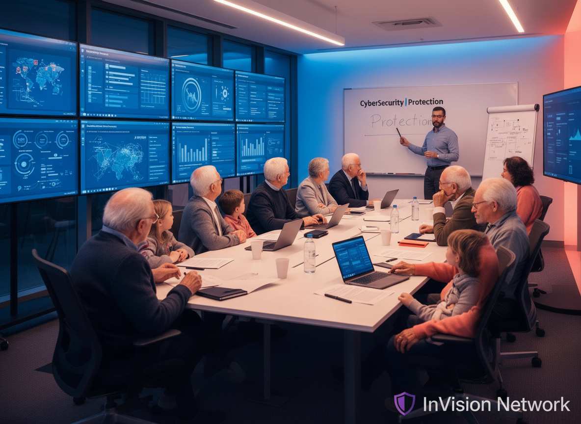 An InVision Network instructor leading a hands-on scam protection workshop